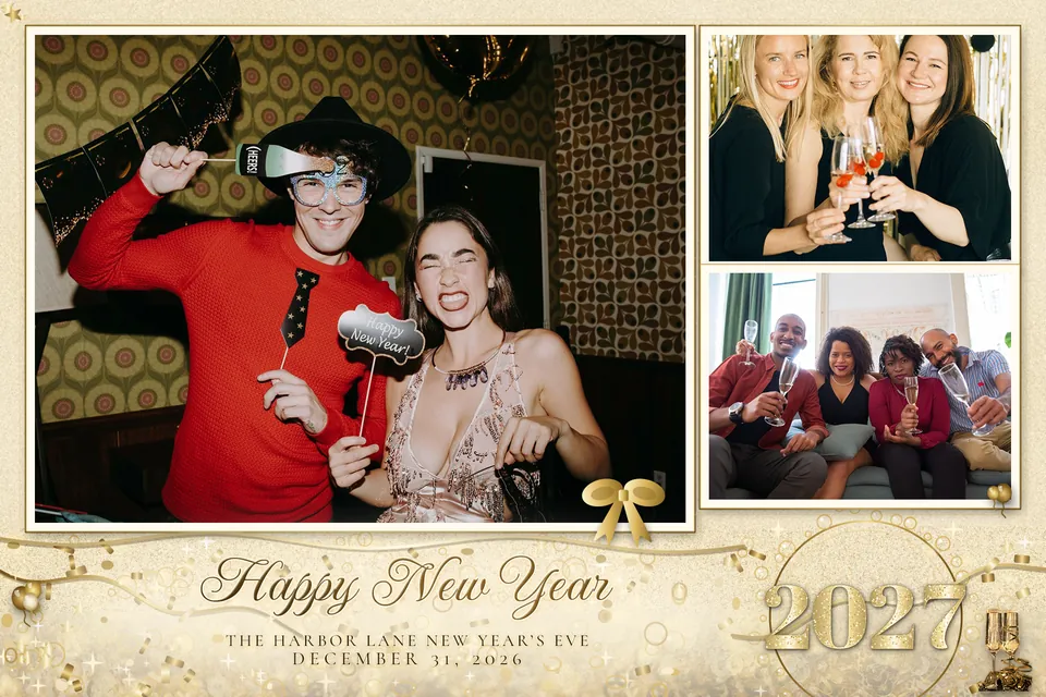 Champagne Toast, 4x6 print, one big photo and two small