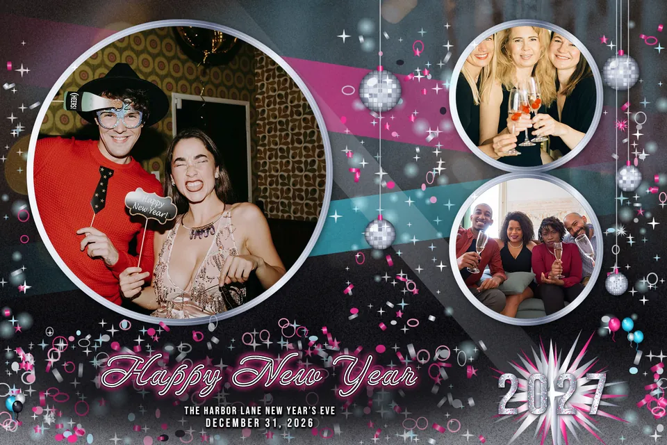 Disco Glam 4x6 print, one big photo and two small