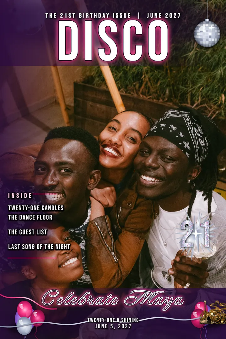 Disco Twenty-One, Magazine cover, 4x6 portrait
