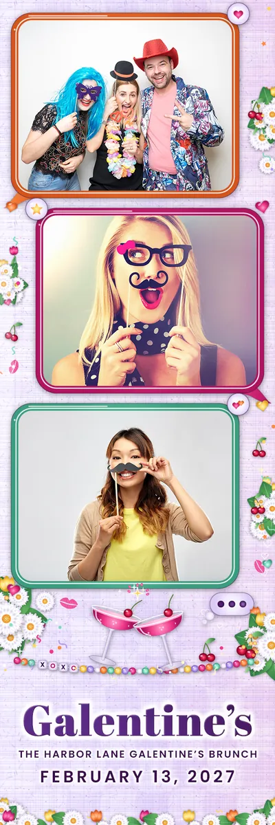 Group Chat 2x6 strip, three photos photo booth template