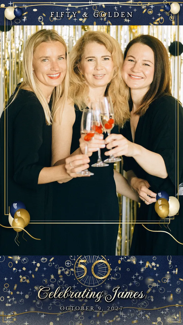 Navy and Gold Fifty, GIF and boomerang overlay, portrait